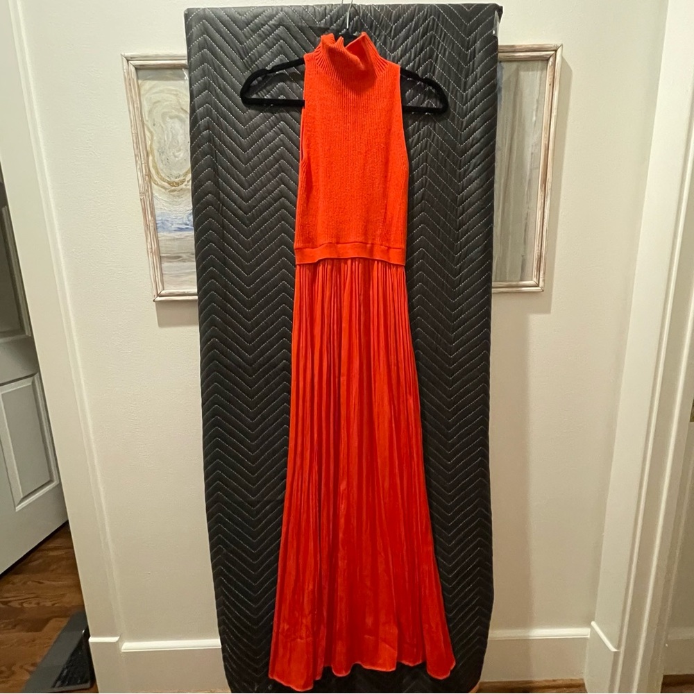 Anthropologie Vibrant Orange Maxi Dress